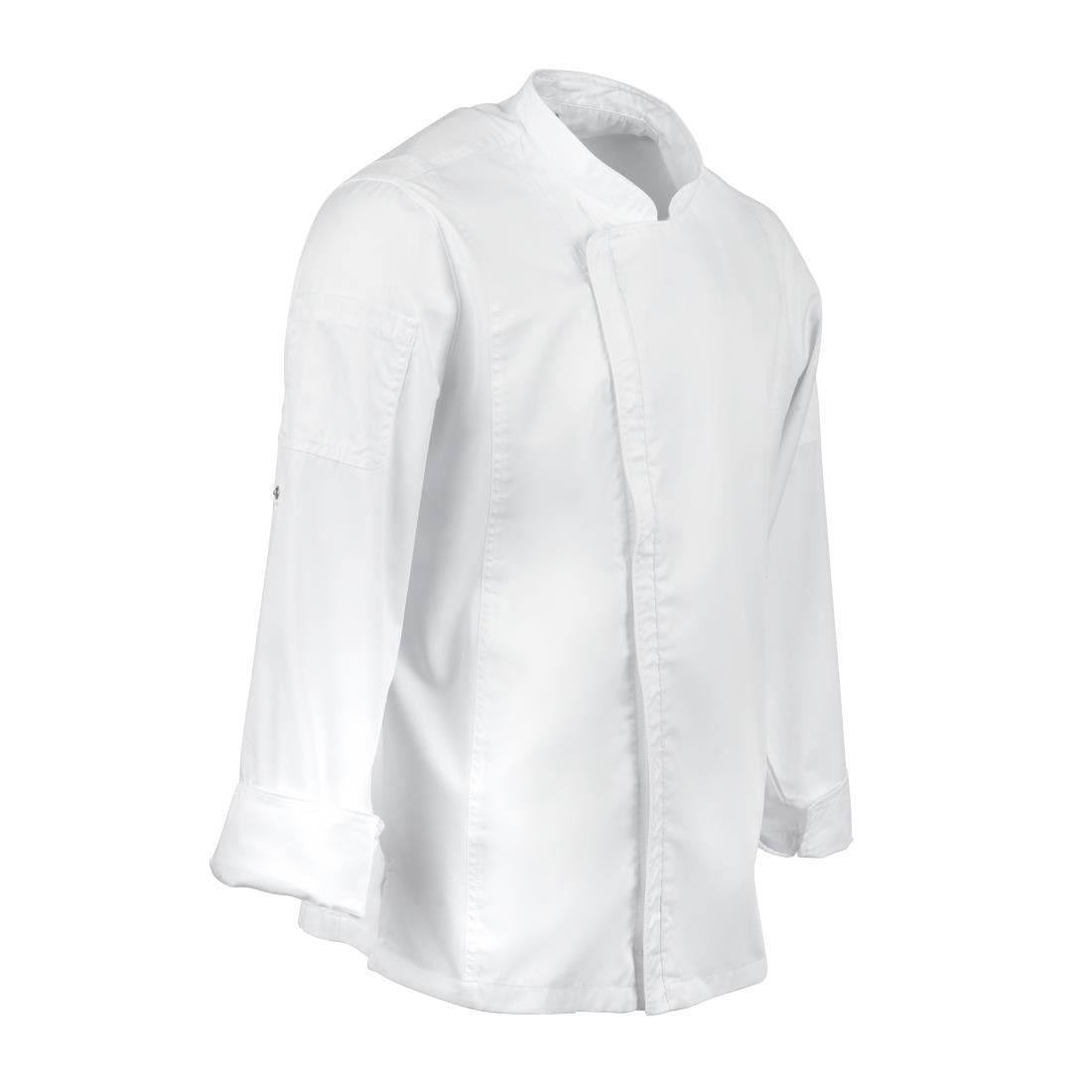 Veste de cuisine mixte légère à fermeture éclair Hartford Chef Works Urban blanche S — BB264-S