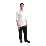 Veste de cuisine mixte légère à fermeture éclair Hartford Chef Works Urban blanche S — BB264-S