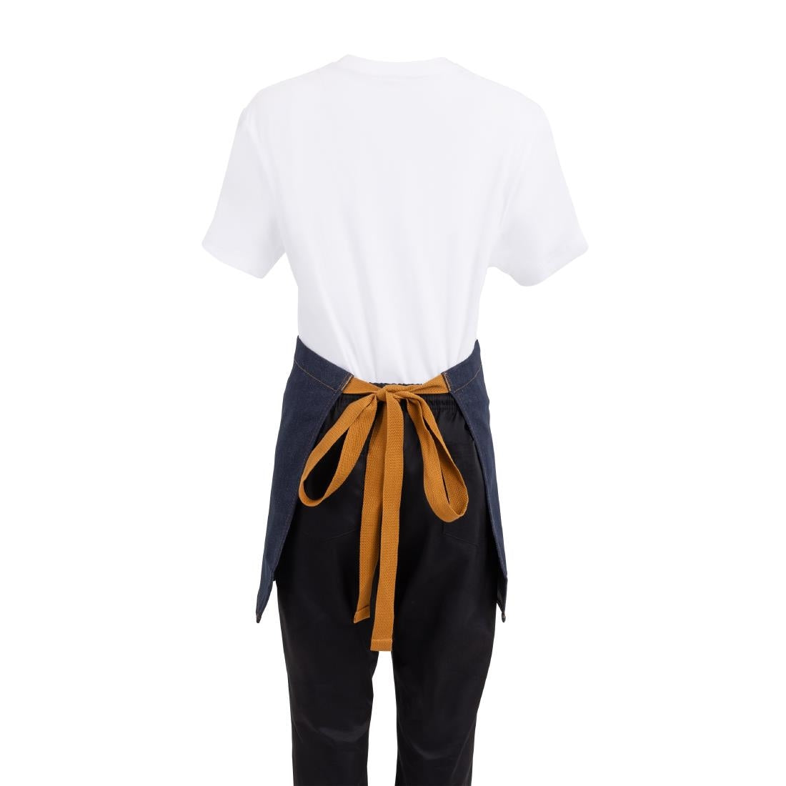 Tablier serveur Southside denim bleu et ceinture ocre — BB465