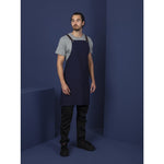 Tablier bavette en coton Southside bleu marine — BB686