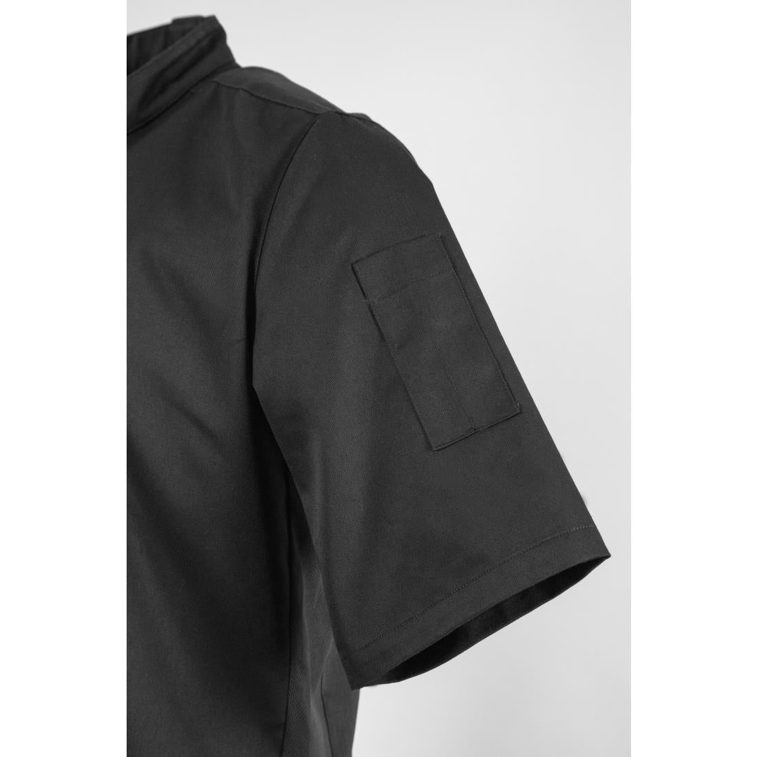 Veste de cuisine mixte col officier Southside noire L — BB711-L