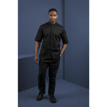 Veste de cuisine mixte col officier Southside noire L — BB711-L