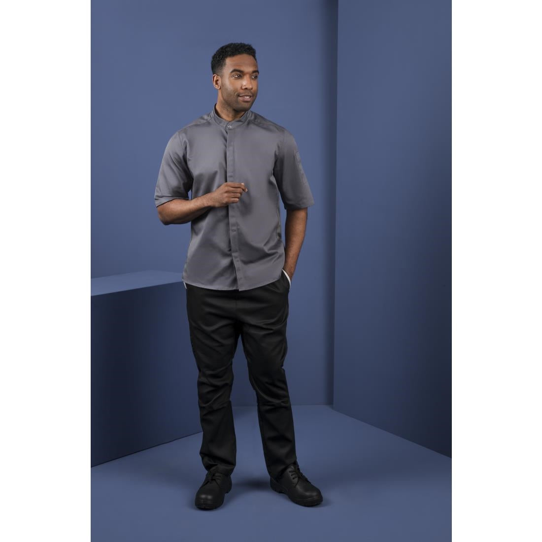 Veste col officier Southside gris anthracite - Taille M — BB712-M