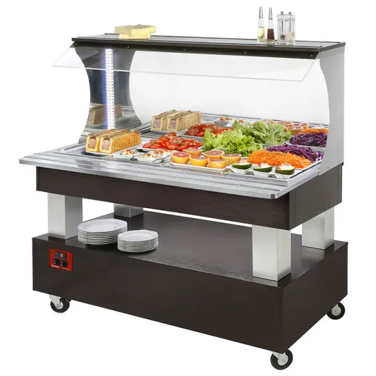 Buffet - Salad bar mural réfrigéré 4x GN1/1-150 (Bois Wengé)