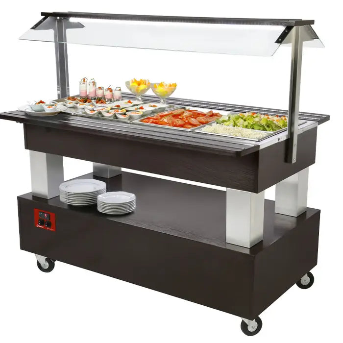 Buffet - Salad bar réfrigéré 4x GN 1/1-150 (bois Wengé)