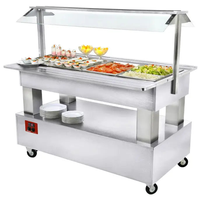 Buffet - Salad bar réfrigéré 4x GN1/1-150 (Bois Blanc)