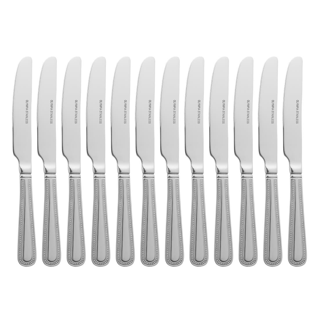 Couteau à dessert Olympia Bead manche solide (lot de 12) — C127