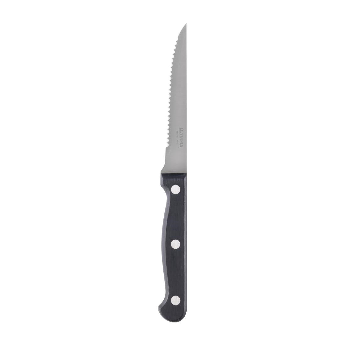 Couteau à viande pointu Olympia Taverna manche noir (lot de 12) — C134
