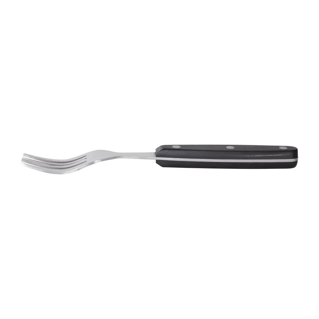 Fourchettes à viande Olympia manche noir (lot de 12) — C135