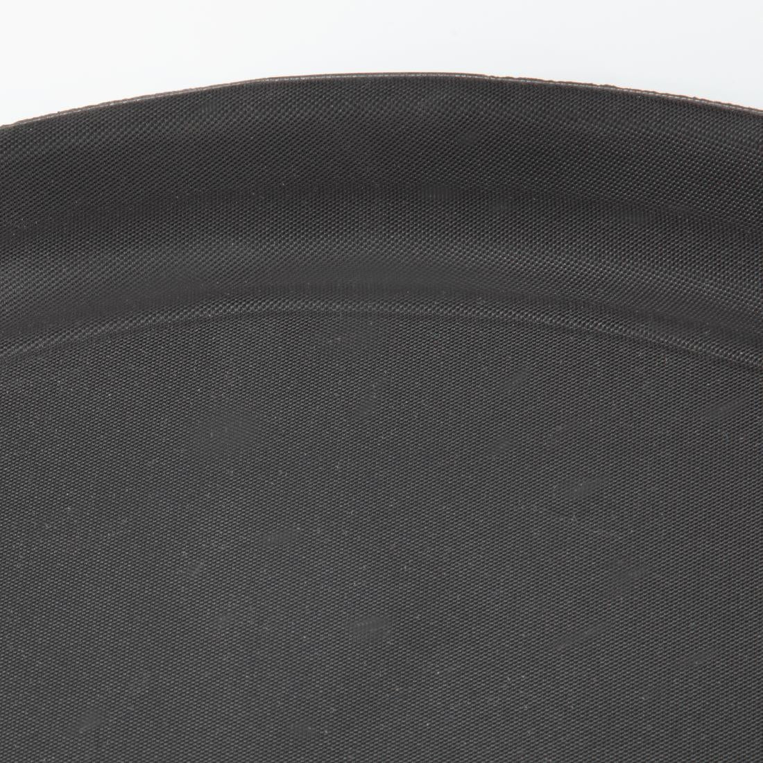 Plateau ovale antidérapant en polypropylène noir Olympia Kristallon 685mm — C162
