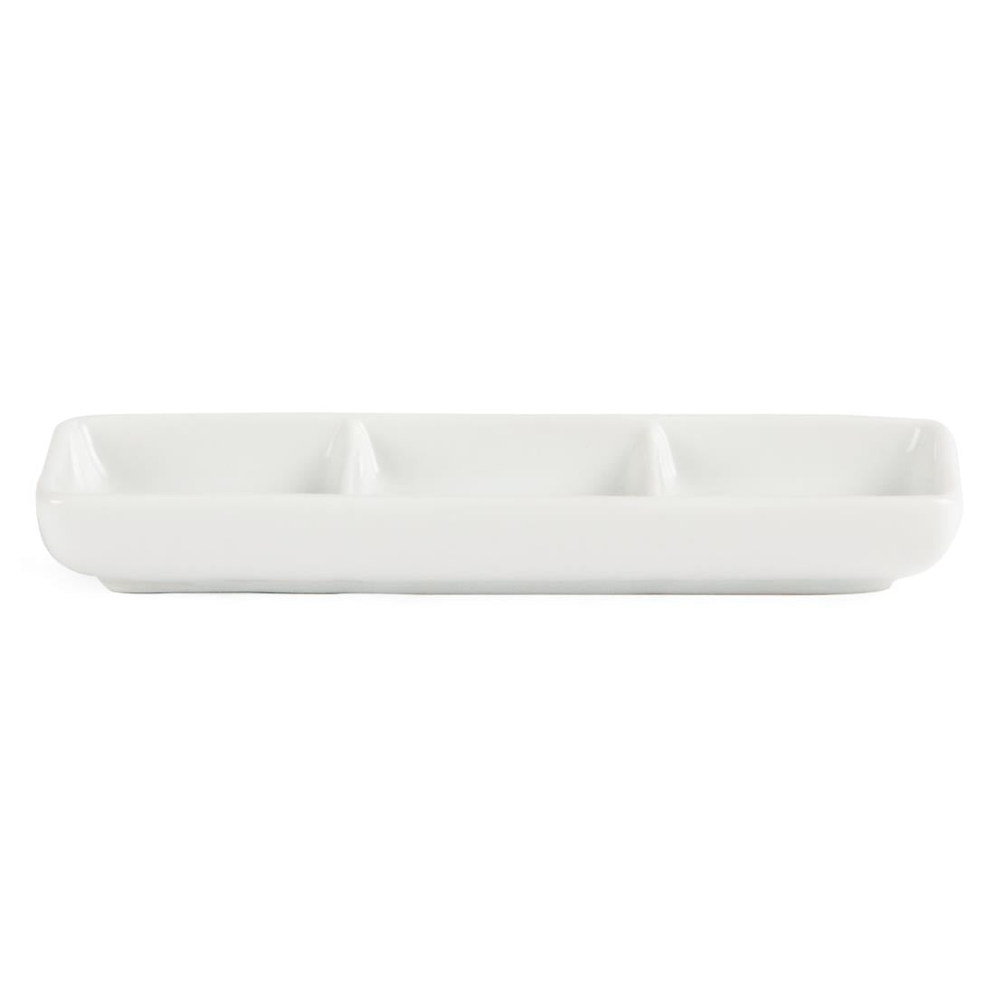Plats 3 compartiments Olympia Whiteware (lot de 12) — C336