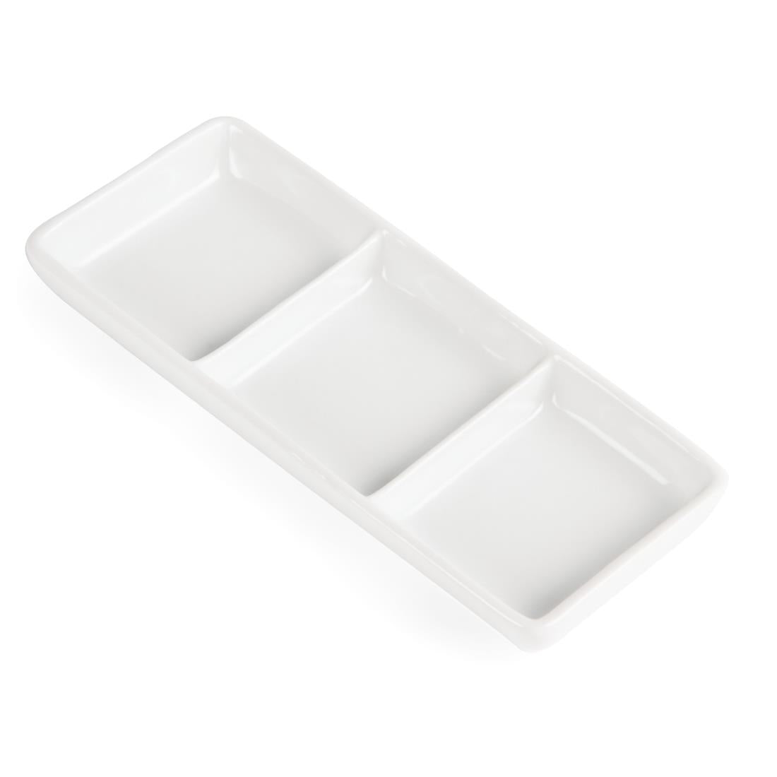 Plats 3 compartiments Olympia Whiteware (lot de 12) — C336