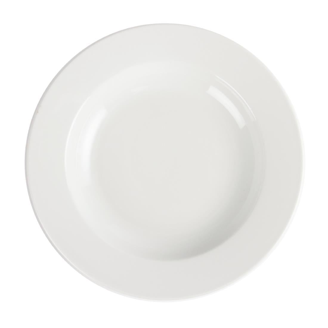 Assiettes Creuses Blanches Olympia 270mm (lot de 6) — C363