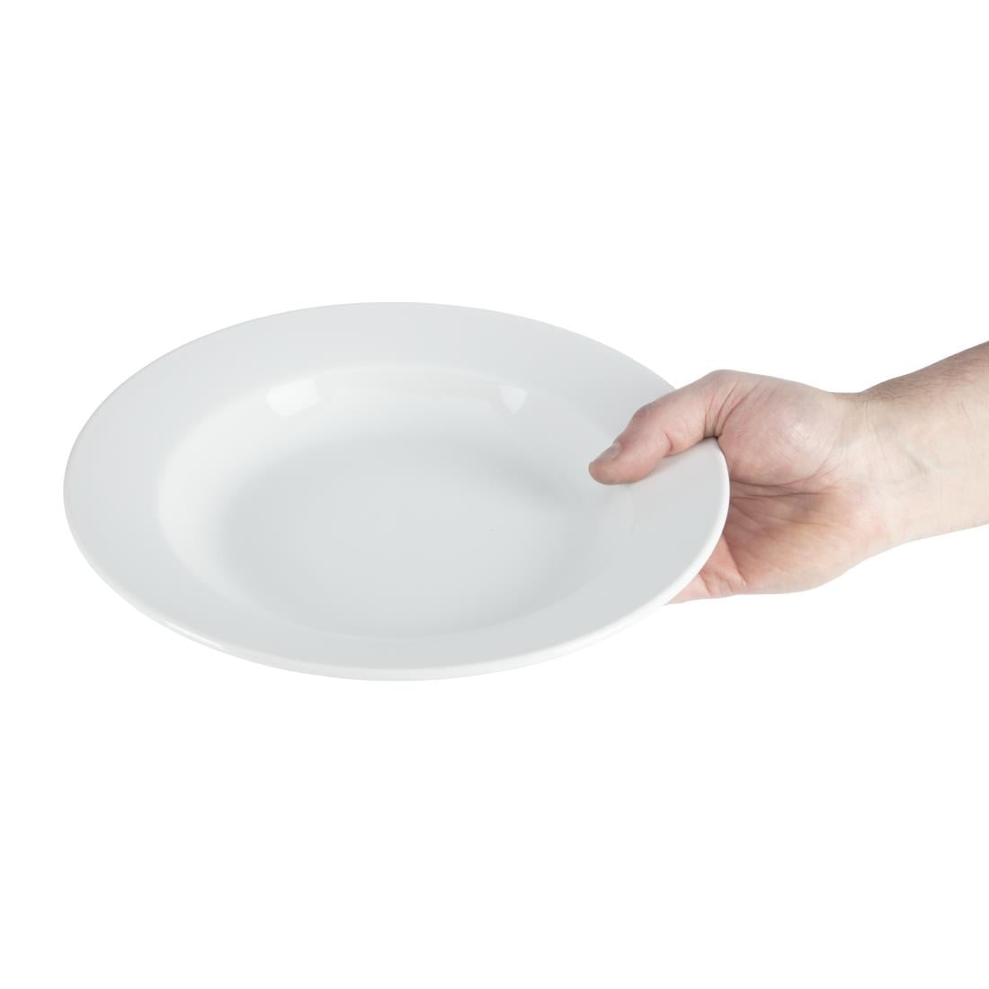 Assiettes Creuses Blanches Olympia 270mm (lot de 6) — C363