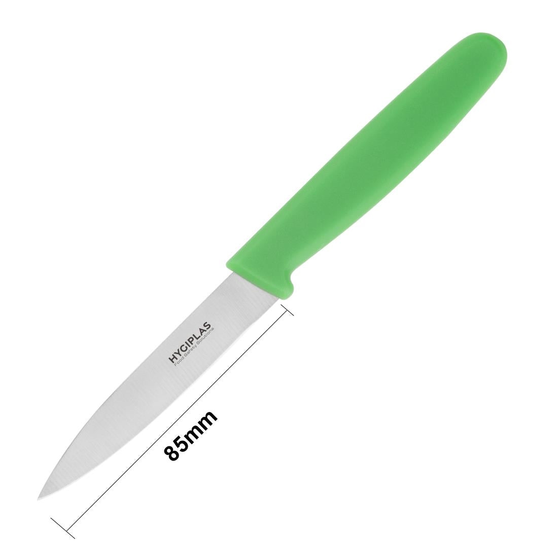 Couteau d office Hygiplas vert 7,5 cm — C545