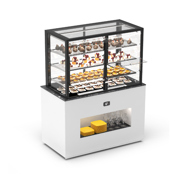 Buffet Neutre Sayl Integra – Vitrine Supérieure – Accès Avant et Arrière – 1300x700x1720 mm
