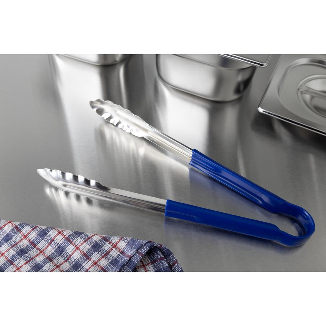 Pince de service à code couleur Hygiplas 300mm bleue — CB156
