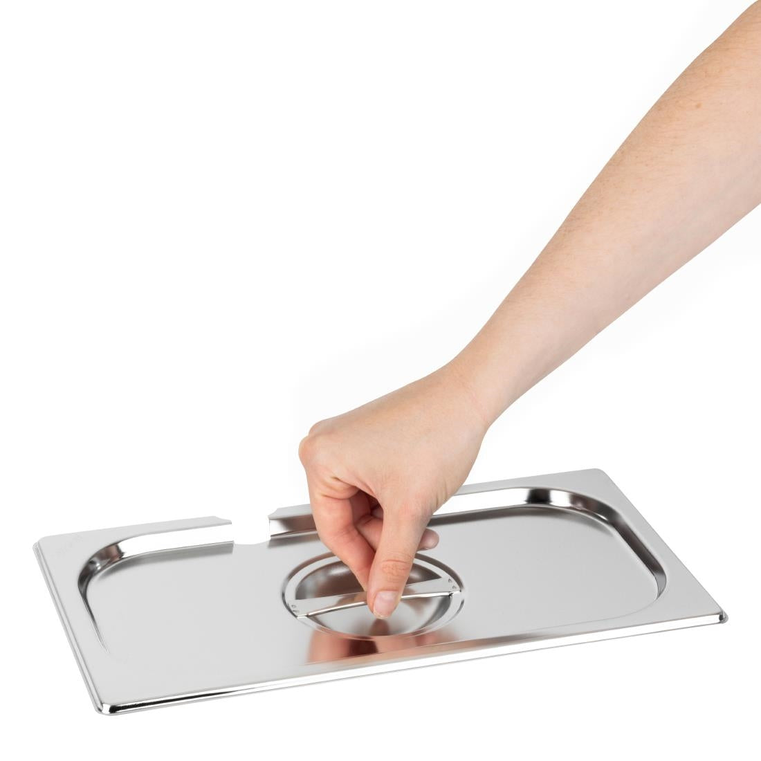 Couvercle inox avec encoche Vogue GN 1/3 — CB173