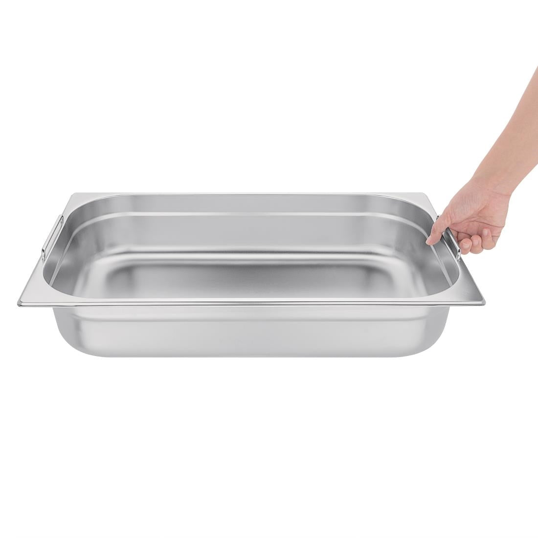 Bac GN 1/1 en inox avec poignées Vogue 100mm — CB179