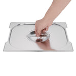 Couvercle inox GN 1/2 avec poignée Vogue — CB185