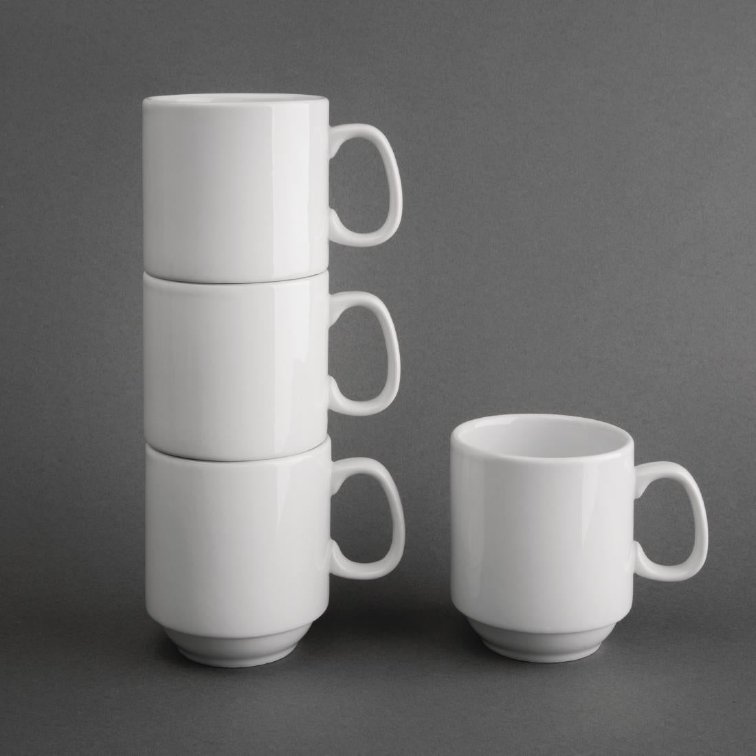 Mugs empilables blancs 284ml Olympia (lot de 12) — CB461