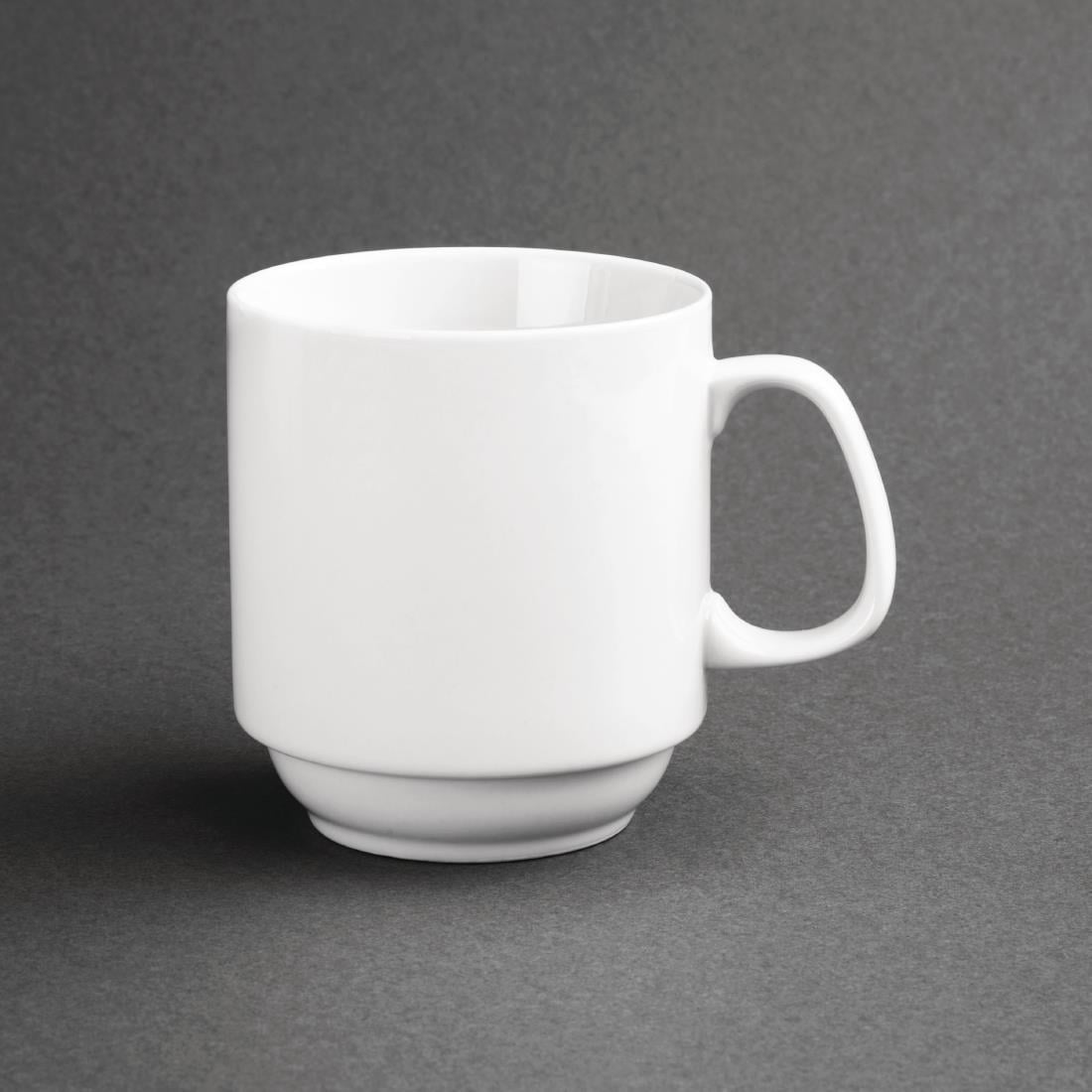 Mugs empilables blancs 284ml Olympia (lot de 12) — CB461