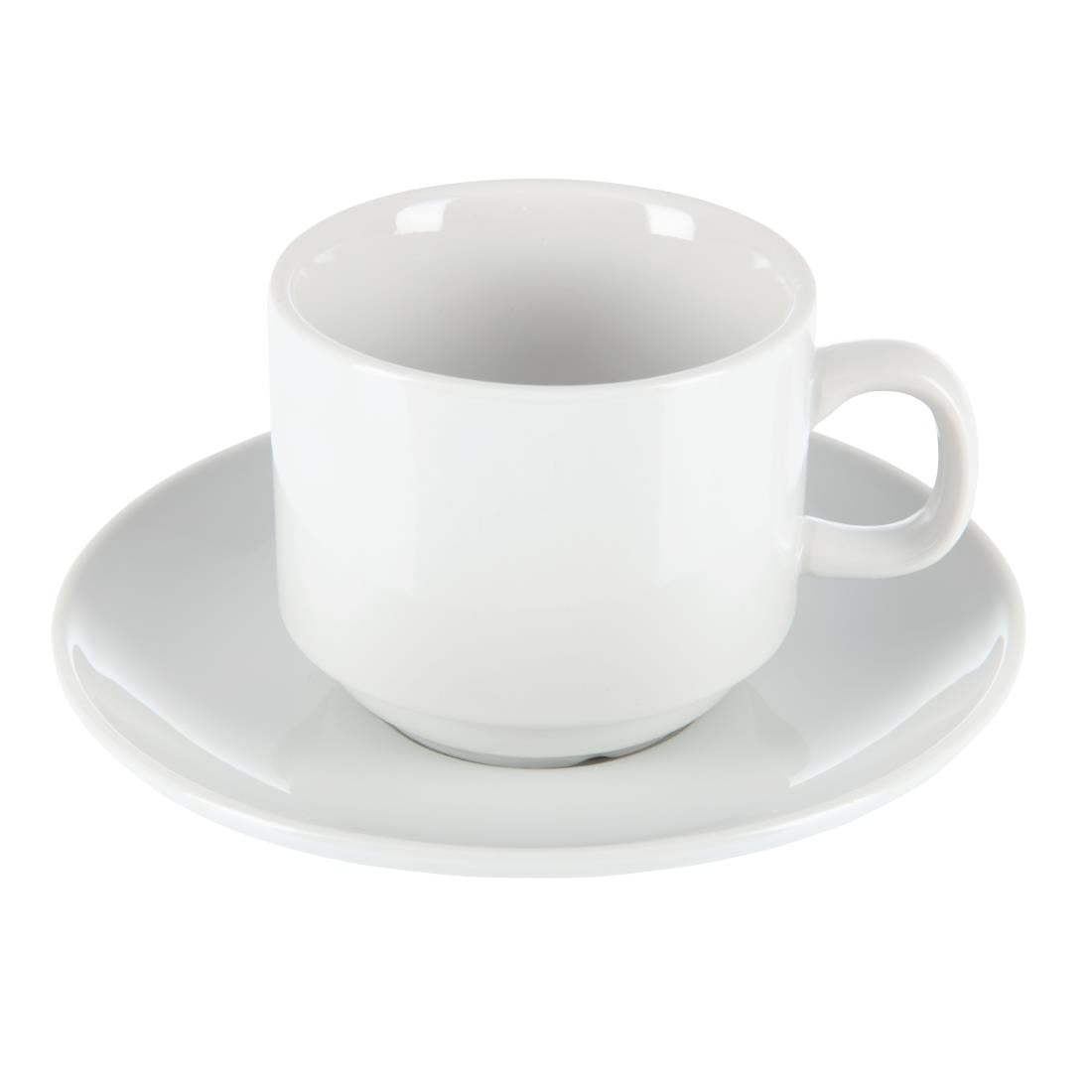 Tasse à thé empilable blanche whiteware Olympia 200ml (lot de 12) — CB467