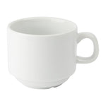 Tasse à thé empilable blanche whiteware Olympia 200ml (lot de 12) — CB467