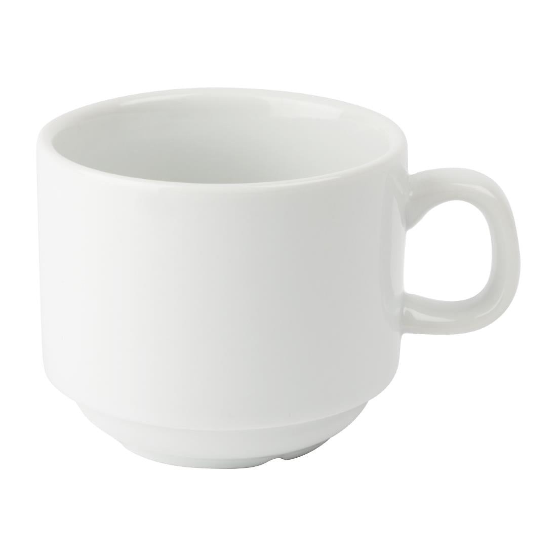 Tasse à thé empilable blanche whiteware Olympia 200ml (lot de 12) — CB467