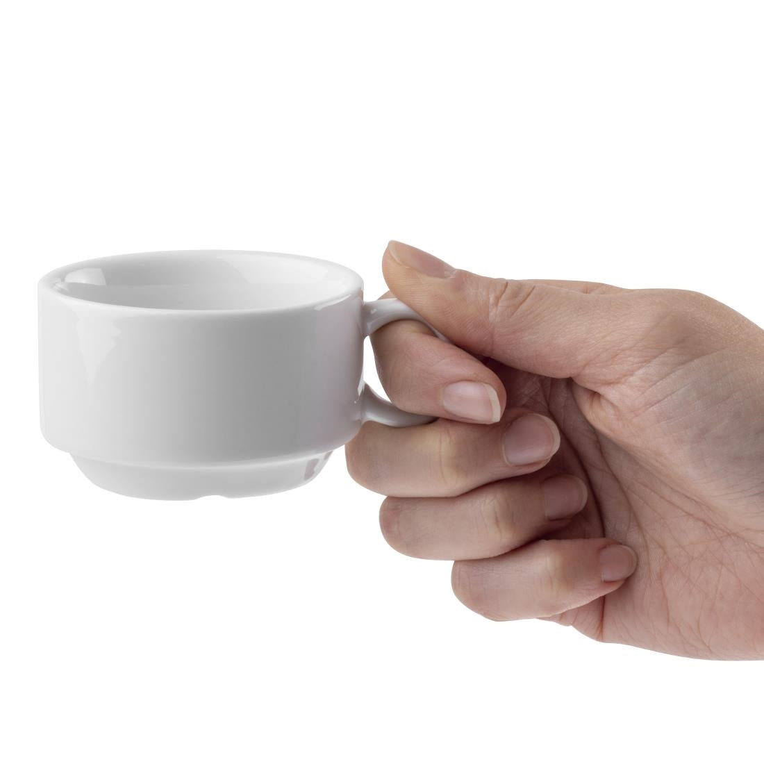 Tasses à espresso empilables Olympia Whiteware 85ml (lot de 12) — CB471