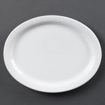 Assiettes Ovales Blanches Olympia 250mm (lot de 6) — CB477