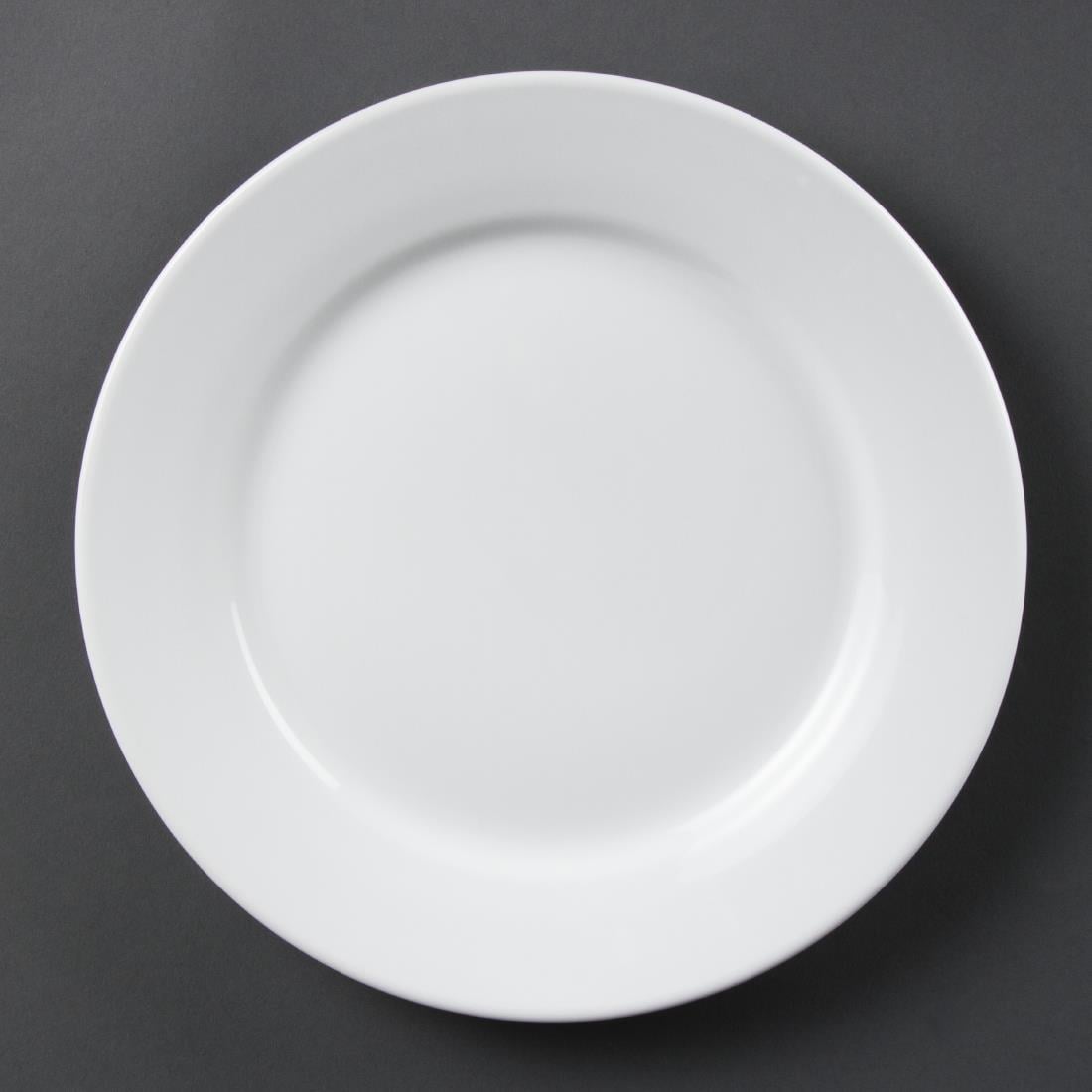 Assiettes À Bord Large Blanches Olympia 250mm (lot de 12) — CB481