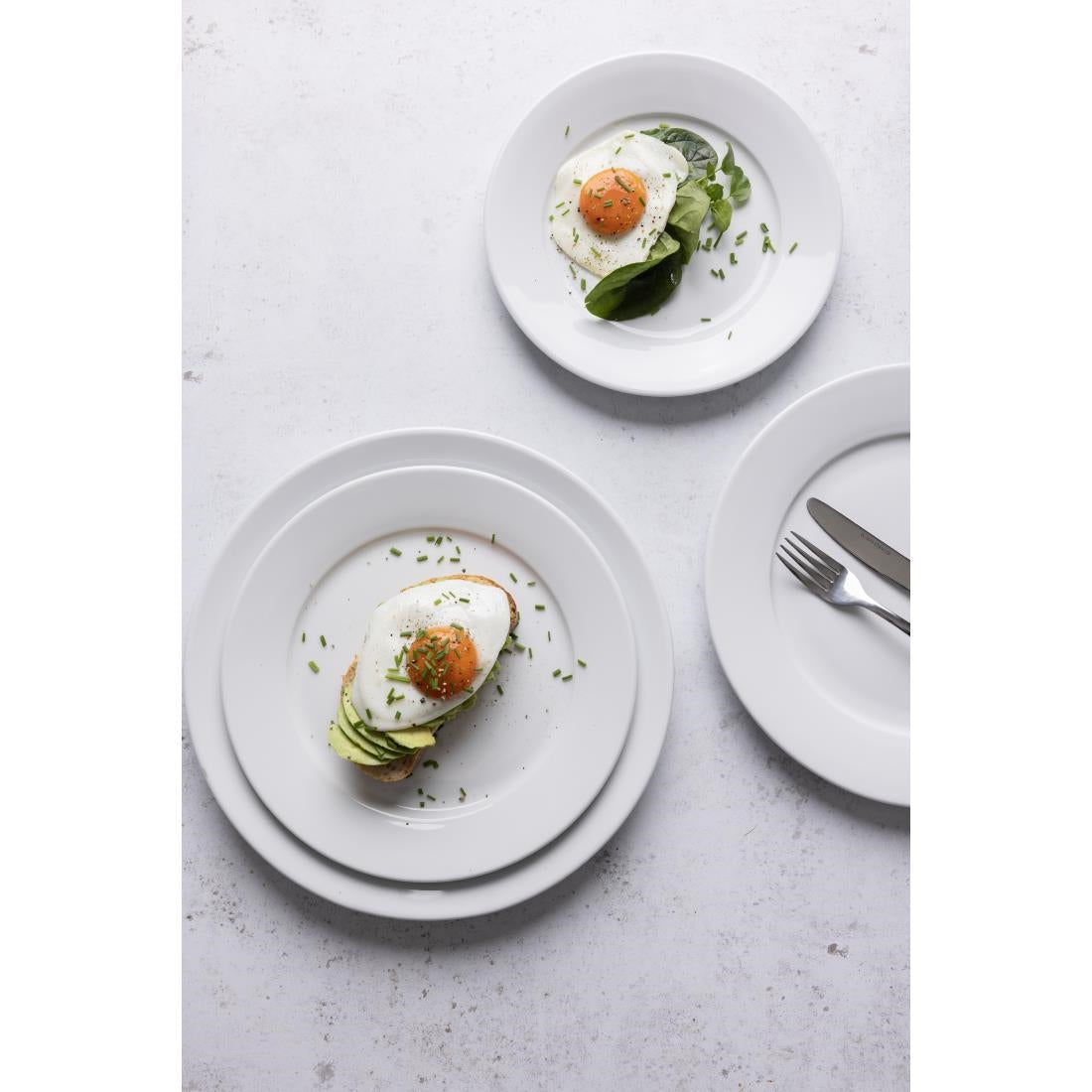 Assiettes À Bord Large Blanches Olympia 310mm (lot de 6) — CB483
