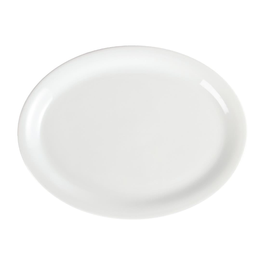 Assiettes Ovales Blanches Olympia 295mm (lot de 6) — CB484