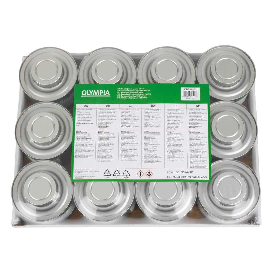 Combustible liquide Olympia 6 heures (lot de 12) — CB735