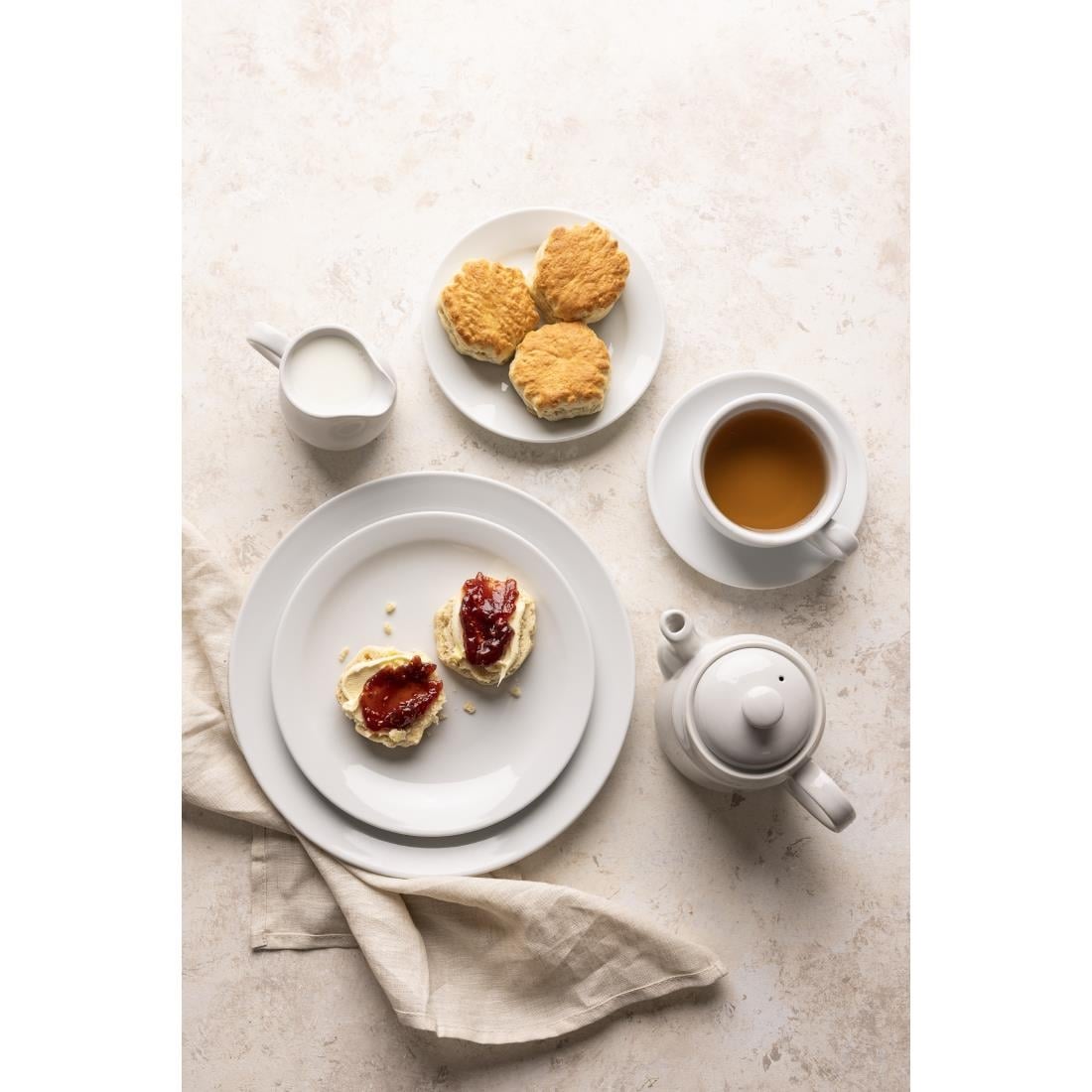 Assiettes blanches à bord large Olympia Athena 254mm (lot de 12) — CC209