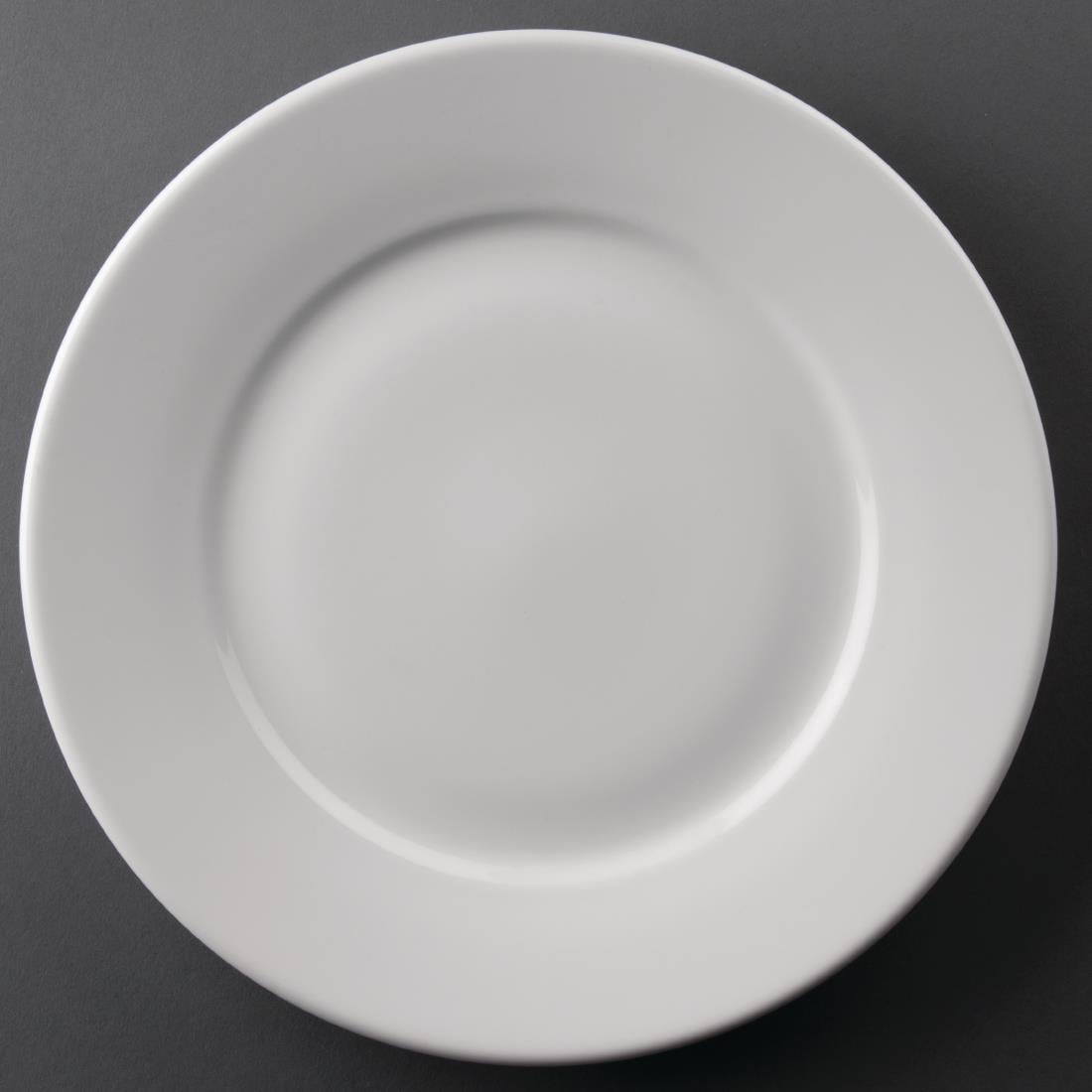 Assiettes blanches à bord large Olympia Athena 254mm (lot de 12) — CC209