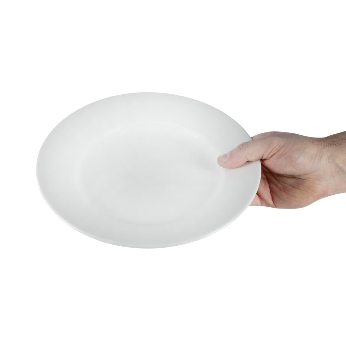 Assiettes blanches à bord large Olympia Athena 254mm (lot de 12) — CC209