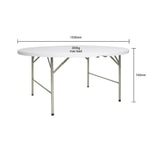 Table ronde pliable au centre Bolero blanche 1530mm — CC506