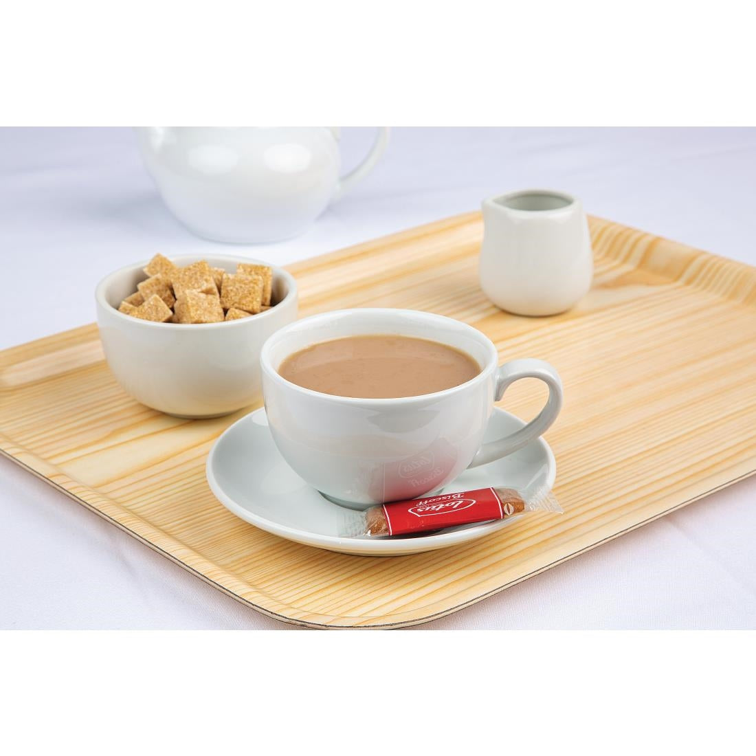 Soucoupes Élégantes Olympia Whiteware 148mm (lot de 12) — CD737