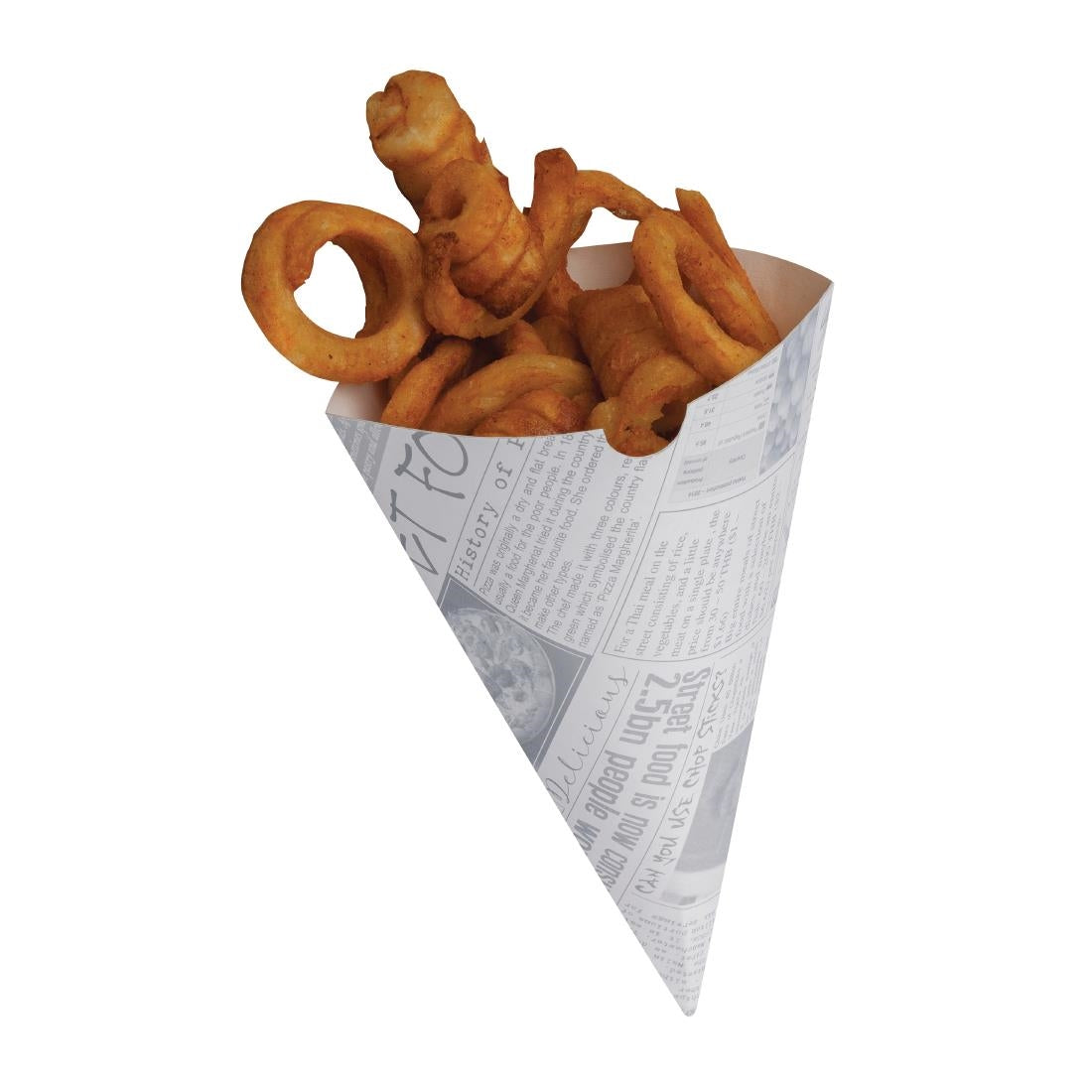 Cornets à frites recyclables et biodégradables papier imprimé Colpac (lot de 1000) — CE230
