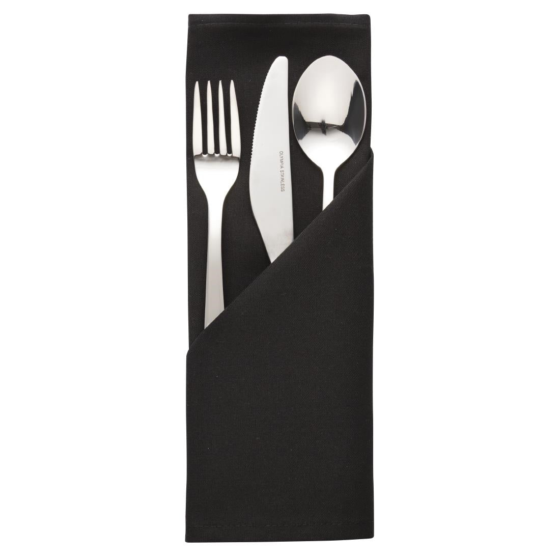 Serviettes noires en polyester Mitre Essentials Occasions (lot de 10) — HB561