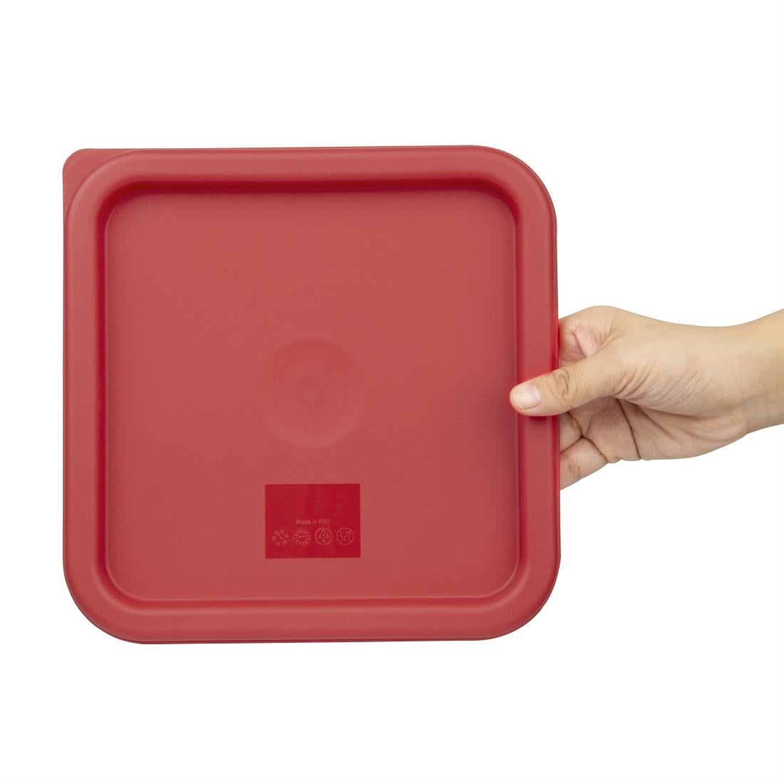 Couvercle carré rouge moyen Hygiplas — CF041