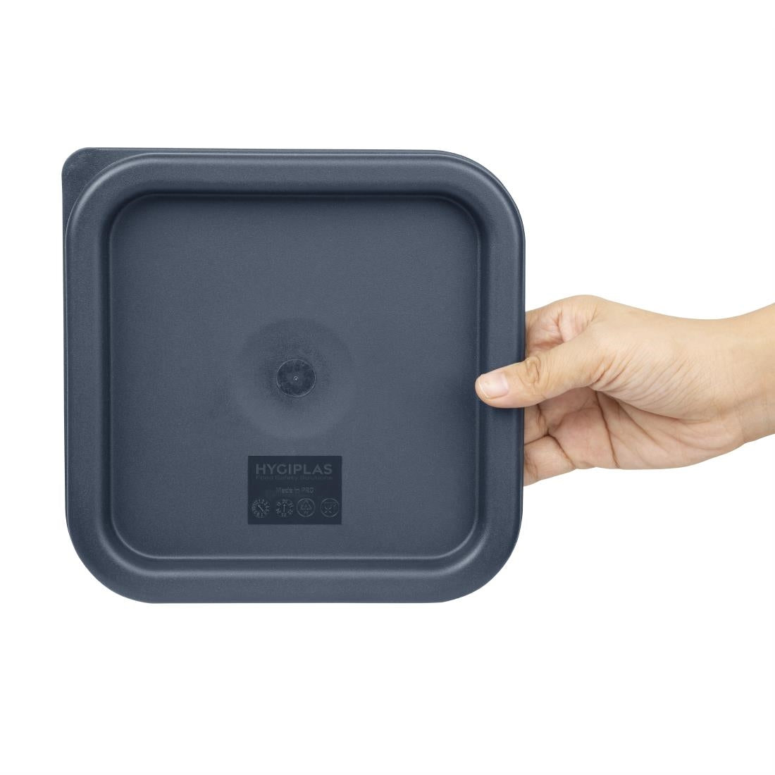 Couvercle carré bleu petit Hygiplas — CF043