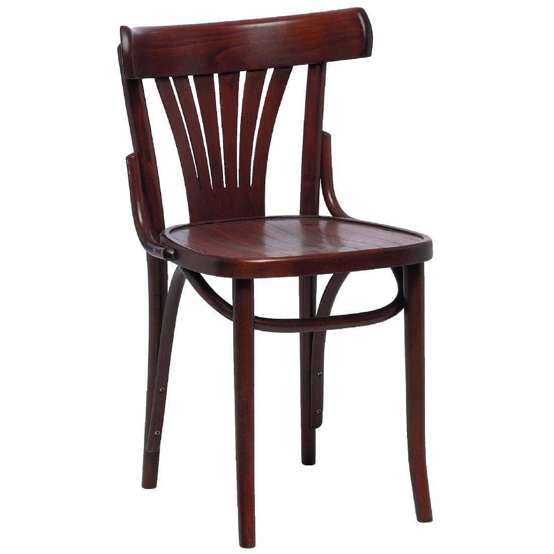 Chaises bistro avec dossier en éventail en bois courbé Fameg noyer (lot de 2) — CF143