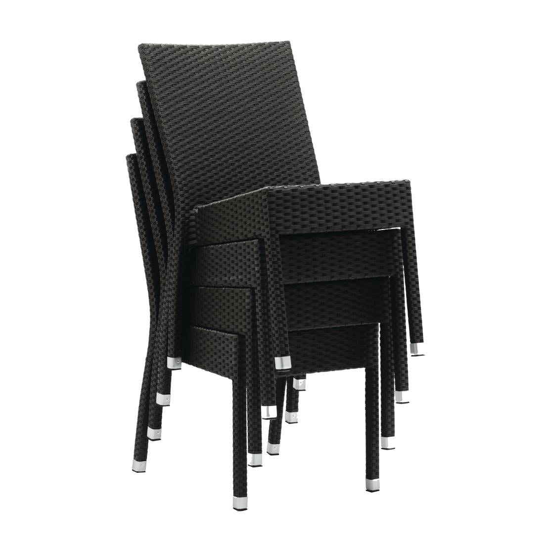 Chaises en rotin PE Bolero anthracite (Lot de 4) — CF159