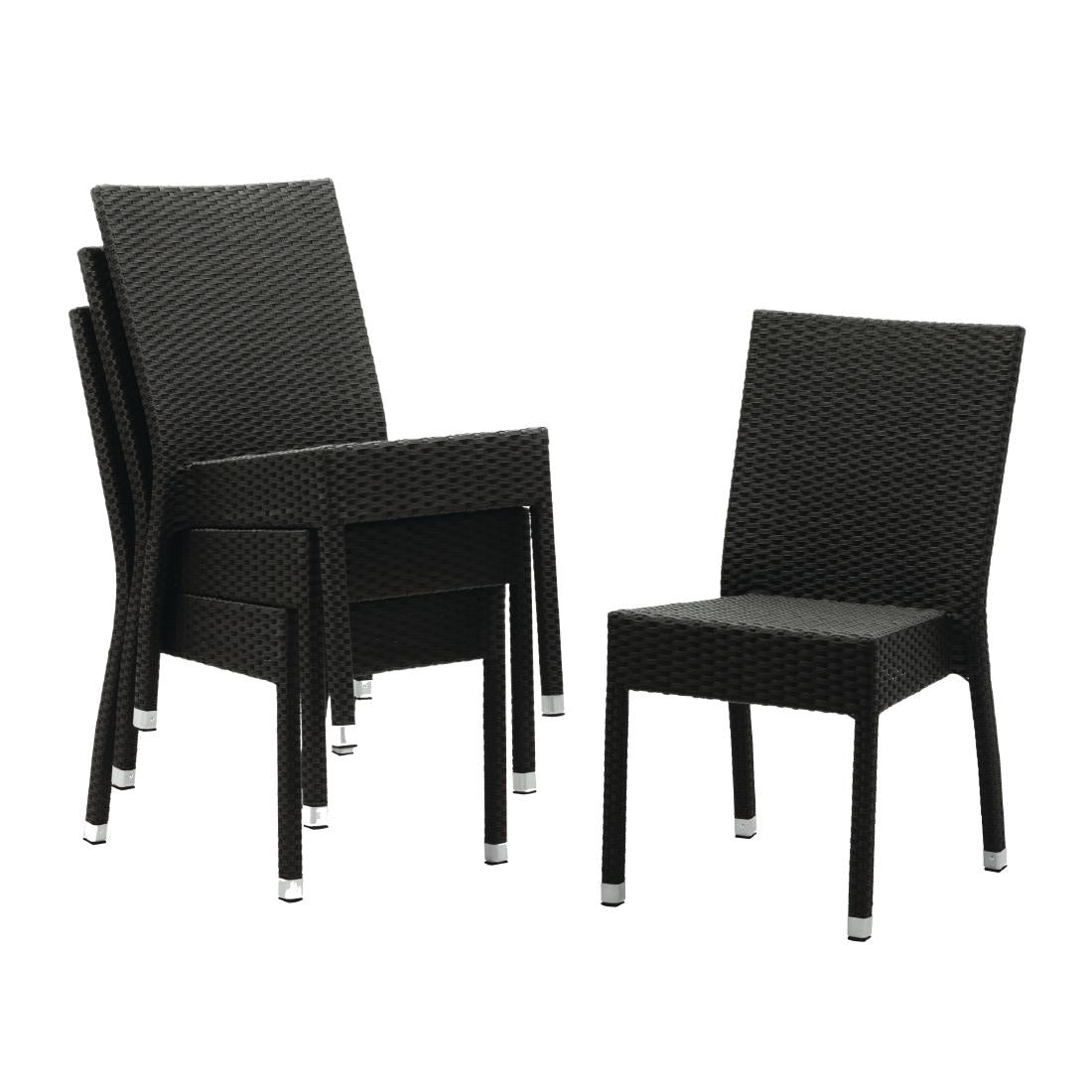 Chaises en rotin PE Bolero anthracite (Lot de 4) — CF159