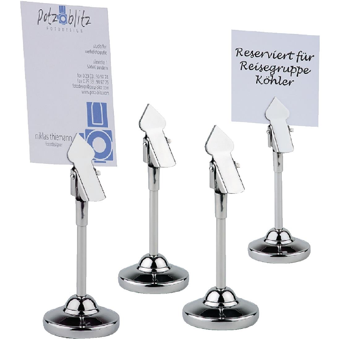 Supports à pince inox pour numéros de table 105mm (lot de 4) — CF308