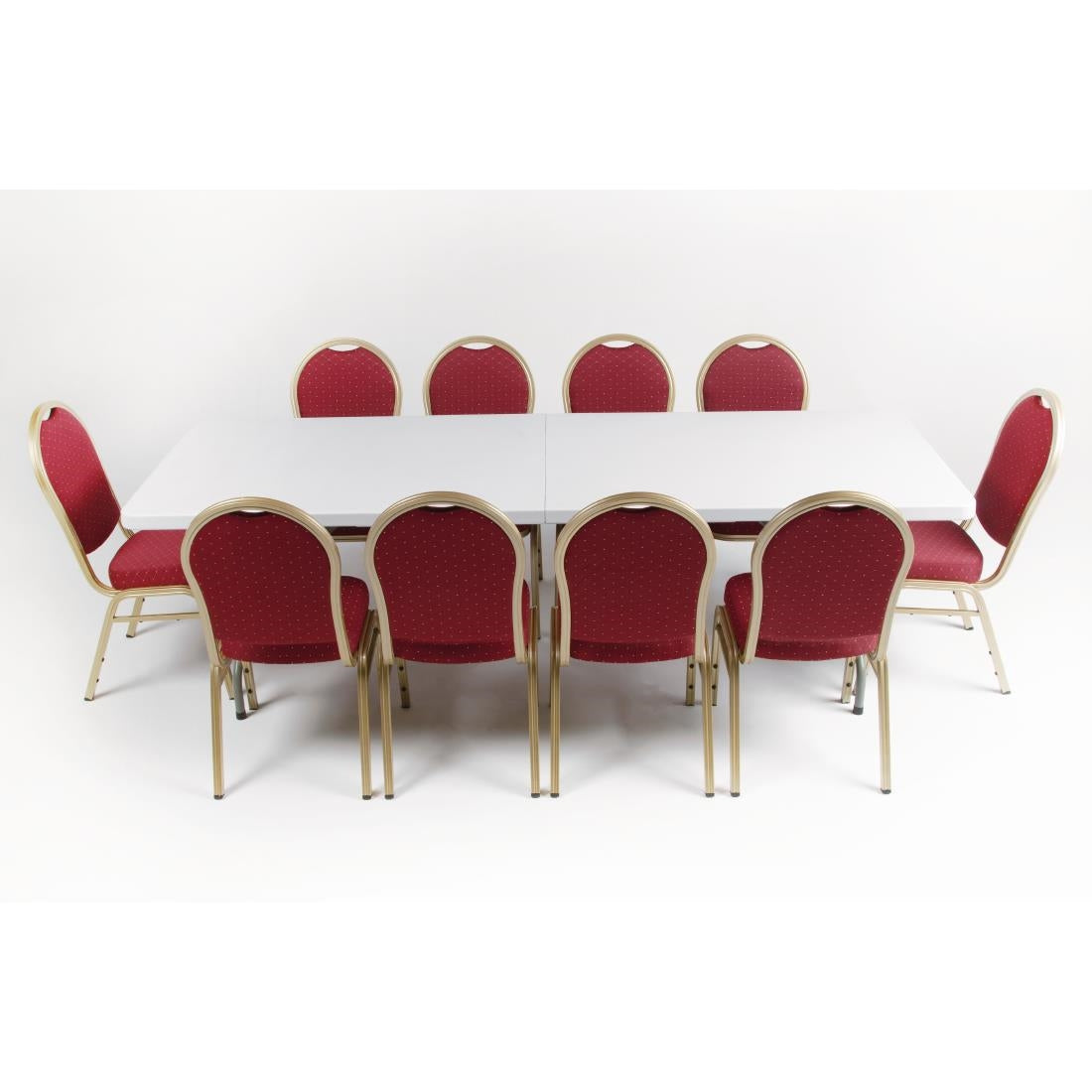 Table pliable au centre Bolero blanche 2430mm — CF375