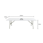 Table pliable au centre Bolero blanche 2430mm — CF375